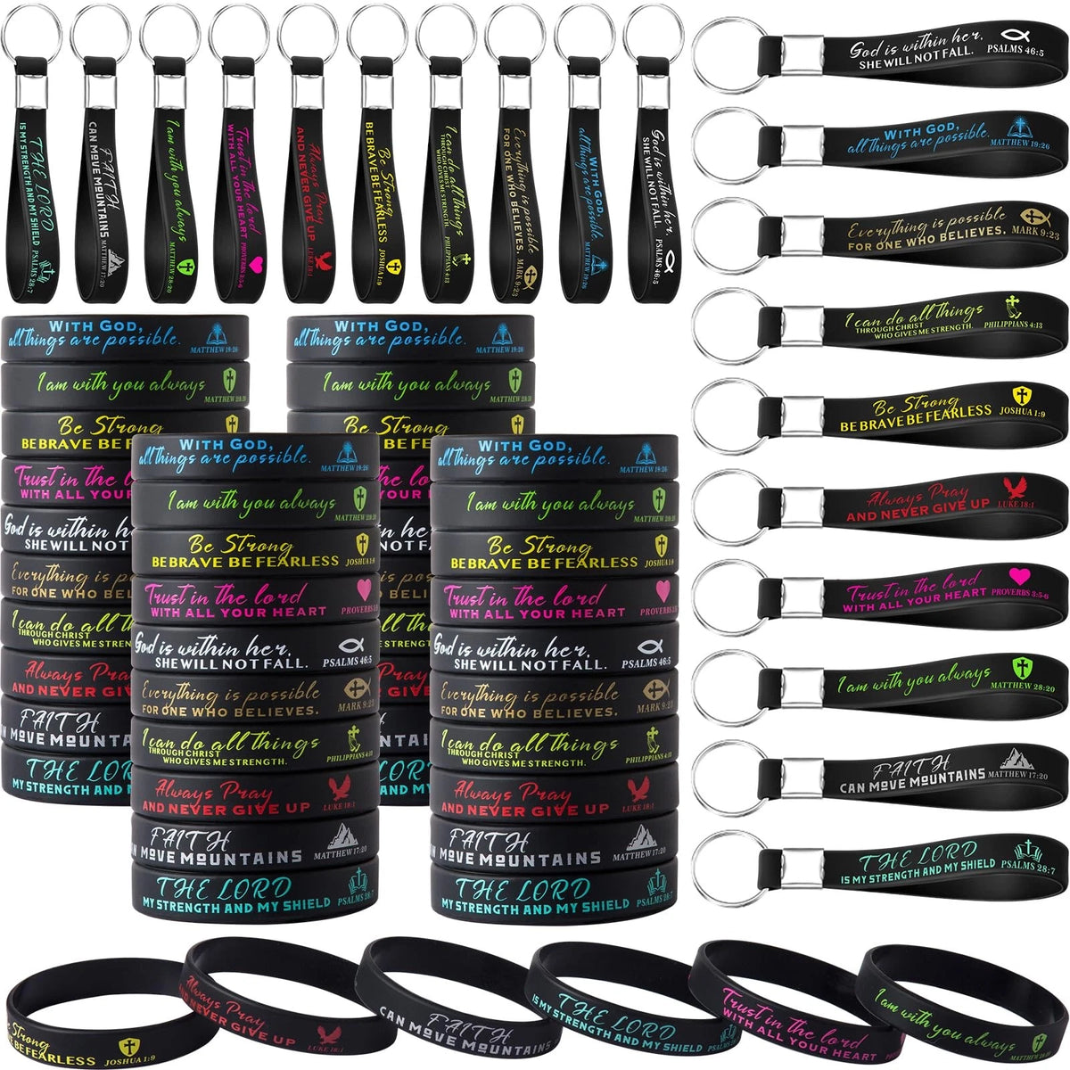 100 Pcs Bible Verse Bracelets for Inspirational Wear