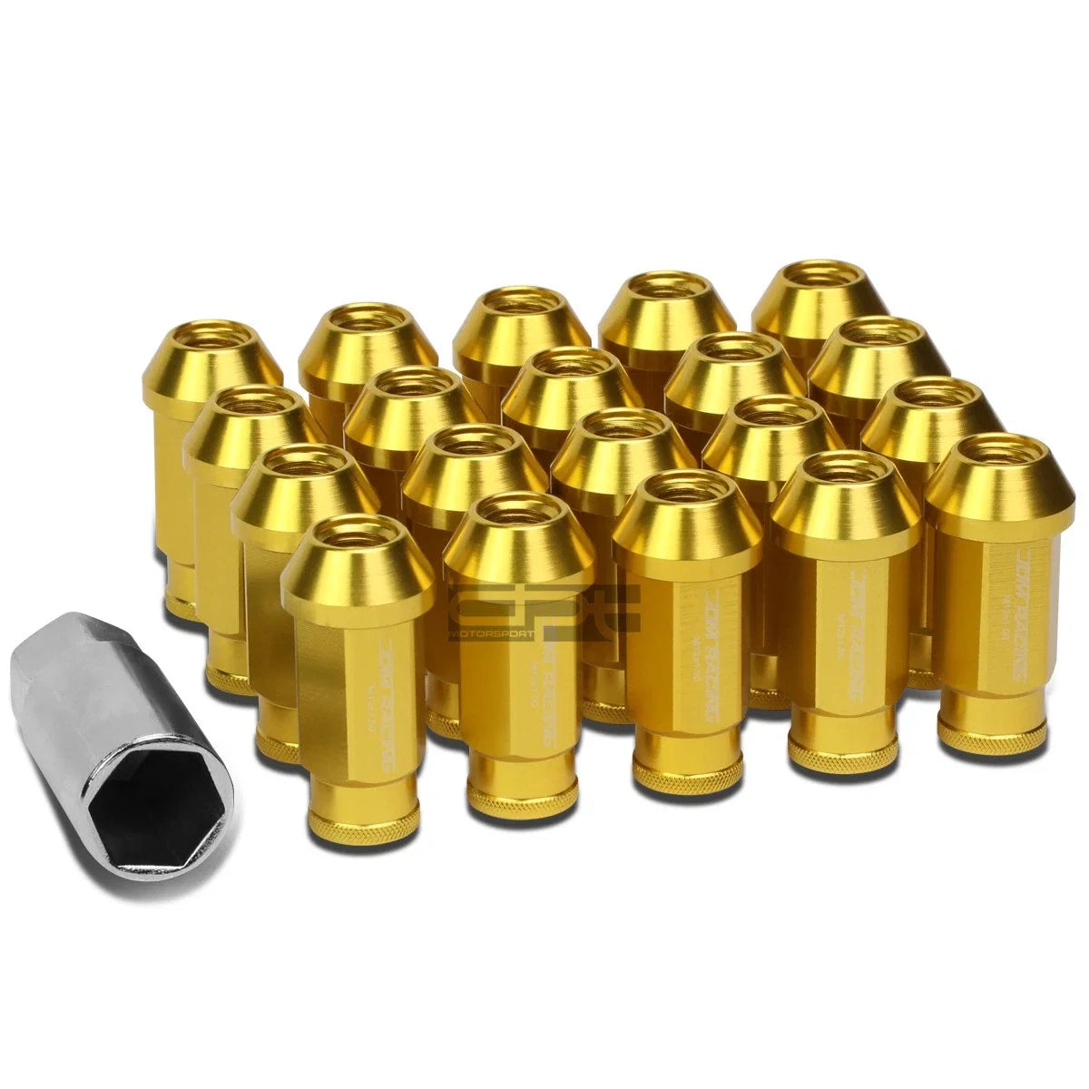20X M12 X 1.5 Locking Lug Nut Set for Racing Wheels - Gold