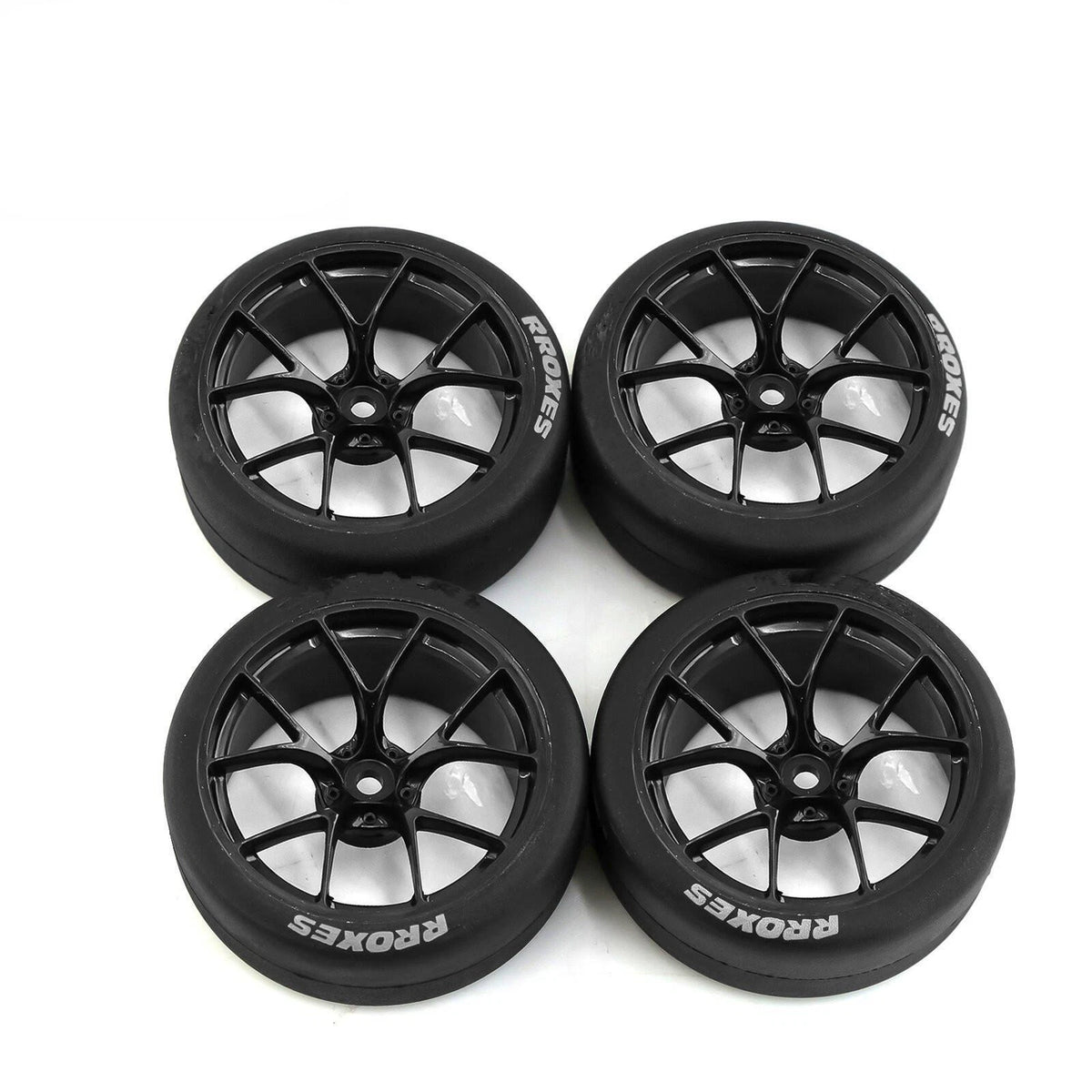 4Pcs 65mm RC Car Tires & Wheels Rims 12mm Hex Hub for Tamiya TT01 (N/A)