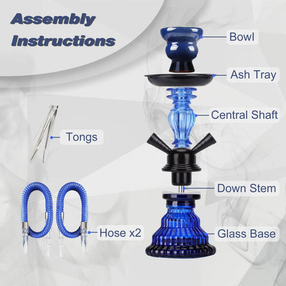 2X Hose Set for Hookah (Small Size, Blue)
