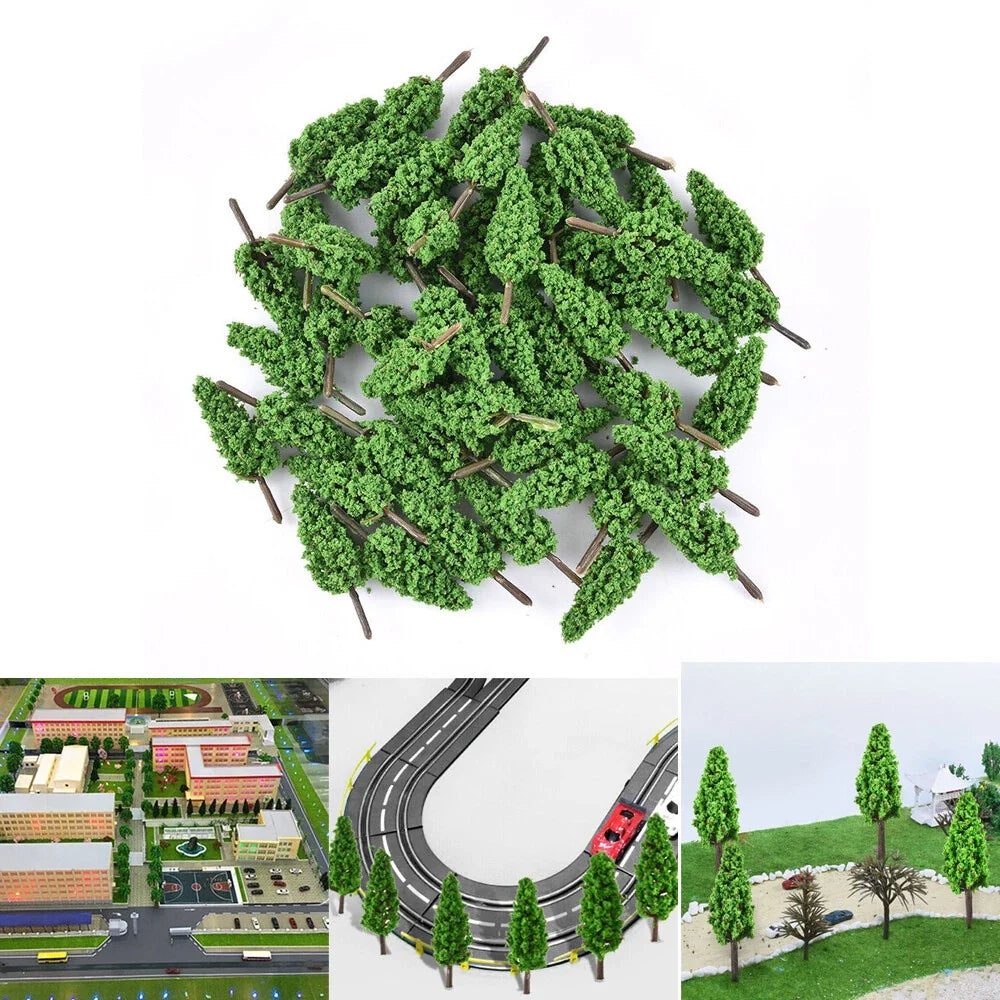 50Pcs 5.8cm Model Trees for HO Scale Train Railroad Diorama Landscape