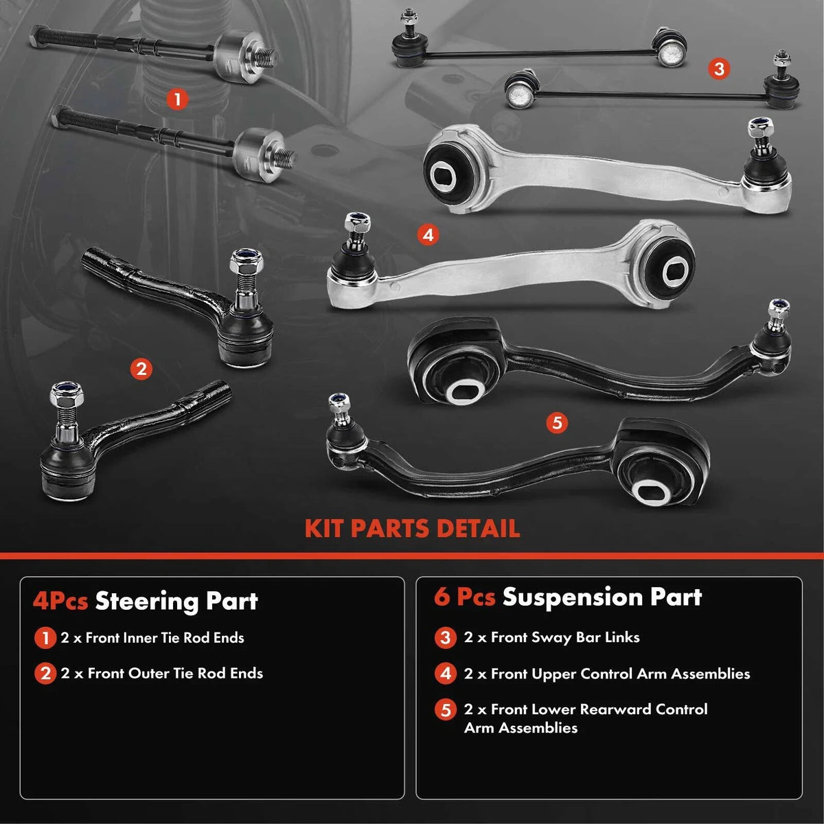 10x Control Arm Sway Bar Link Tie Rod End for Mercedes-Benz C230 (2002–2007)