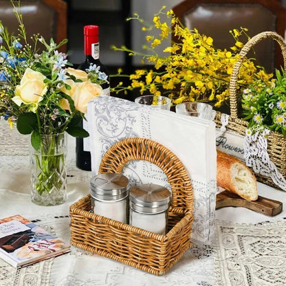 Stylish Rattan Napkin Holder for Home Decor (5.7 x 5.7 x 5.7)