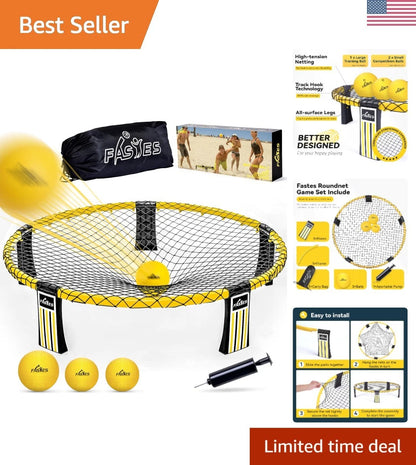Set of 3 Roundnet Balls with Net and Backpack for Adventure