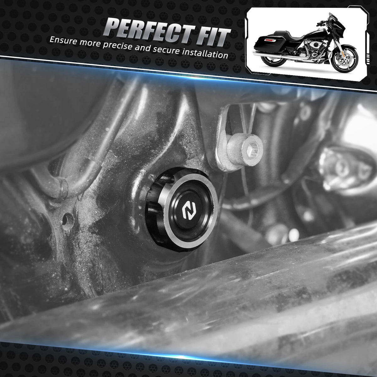 2X Aluminium Frame Hole Plugs for Harley Road King Special FLHRXS (2017–2024) 47000344