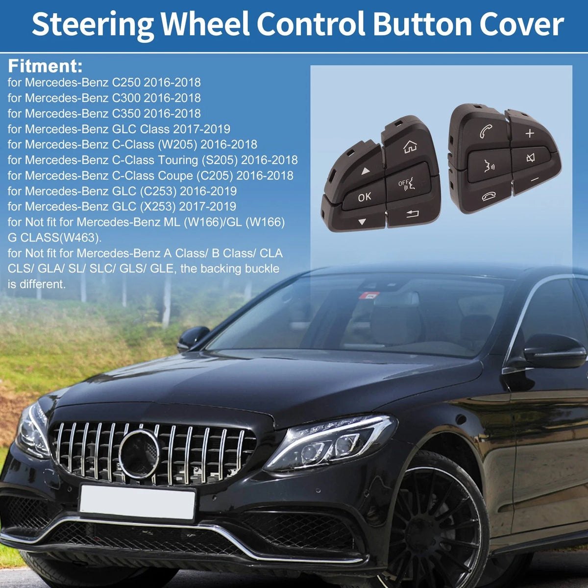 Steering Wheel Buttons for Mercedes-Benz C250 (2016–2018) No.A0999050200