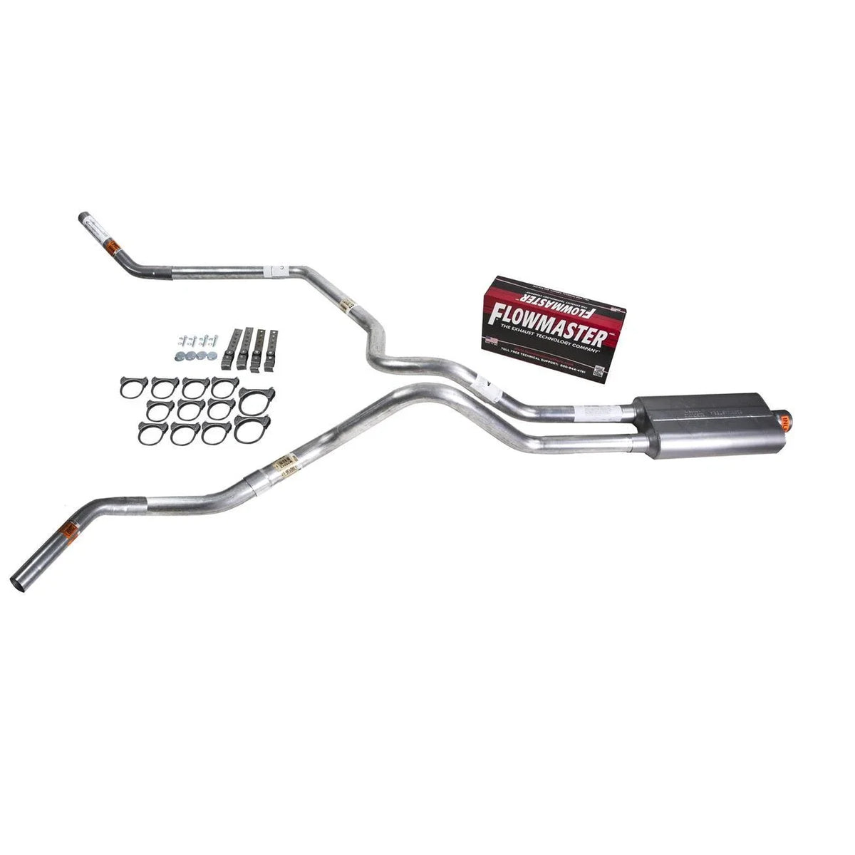 Dual Exhaust 2.5" MA Pipe for F150 (1987–1994) Flowmaster 50 Corner Exit