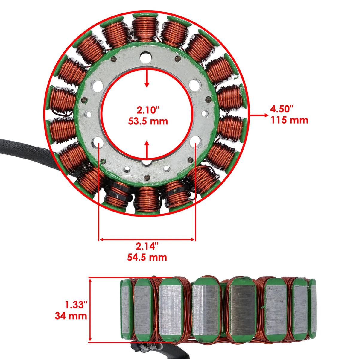 Stator for Honda Shadow 1100 VT1100C (1995–1998) ST245-LAR, 31120-MAA-005