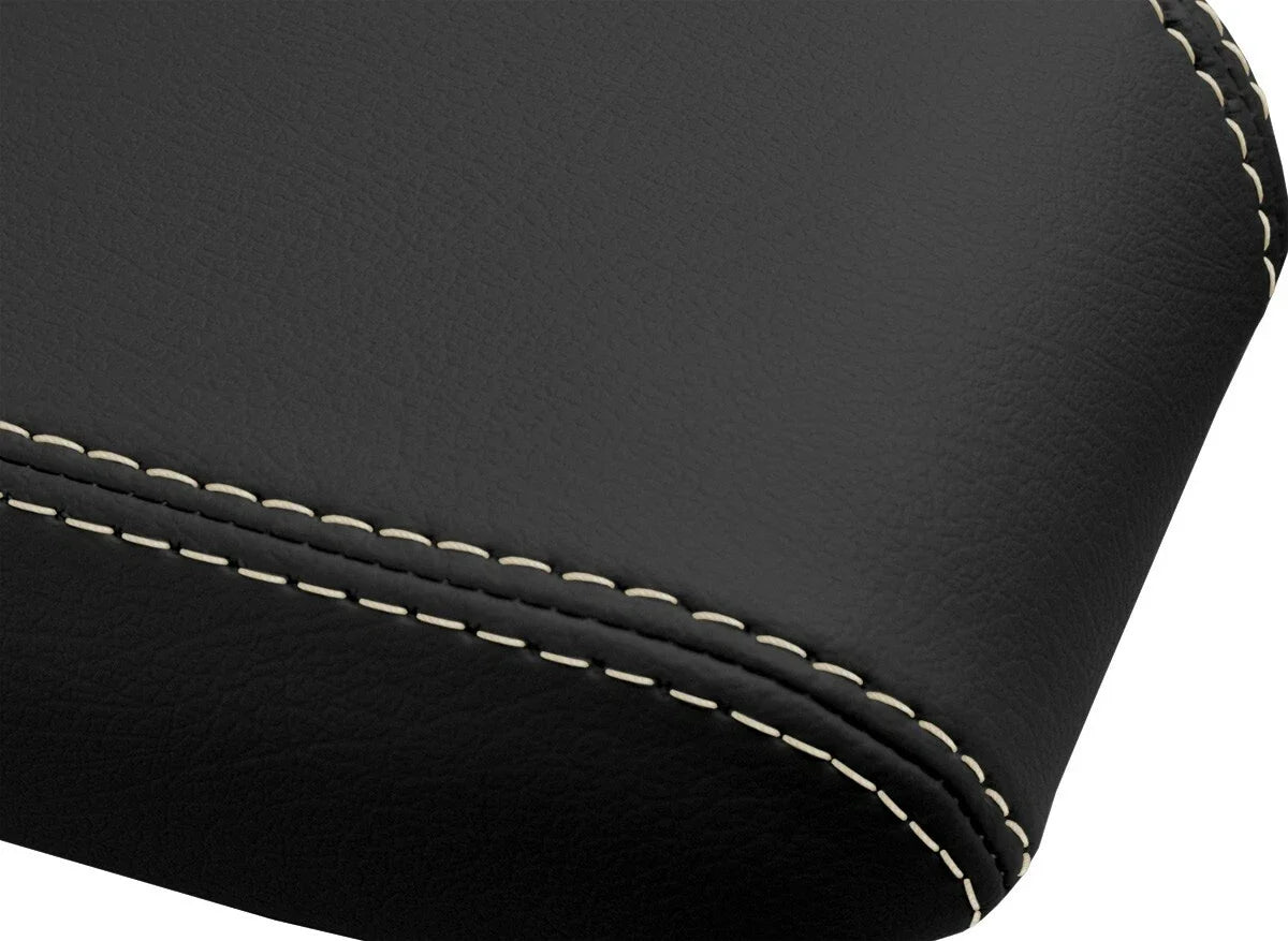 Leather Console Lid Armrest Cover for Nissan Altima (2005–2006) Beige Stitch