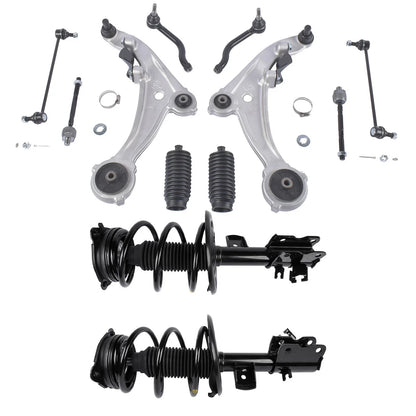Set of 12 Front Suspension Kit with Lower Control Arms for Nissan Altima (2007–2013)