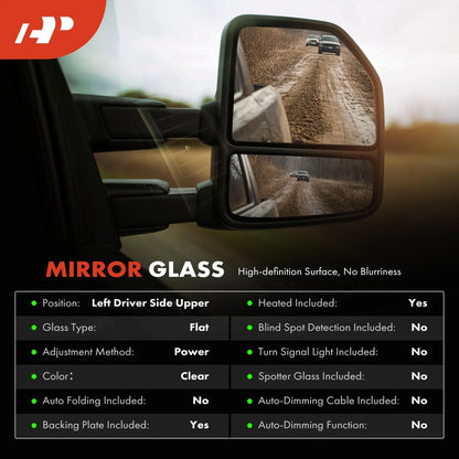 Heated Driver Upper Power Mirror Glass for Benz Sprinter 1500 (2019–2023)