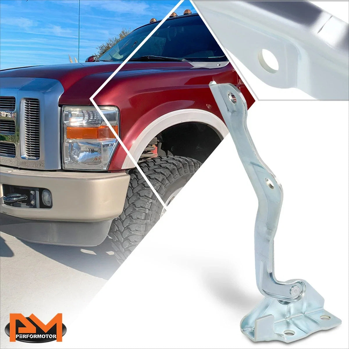 OE Style RH Passenger Side Engine Hood Hinge for Ford F250 F350 (2008–2010)