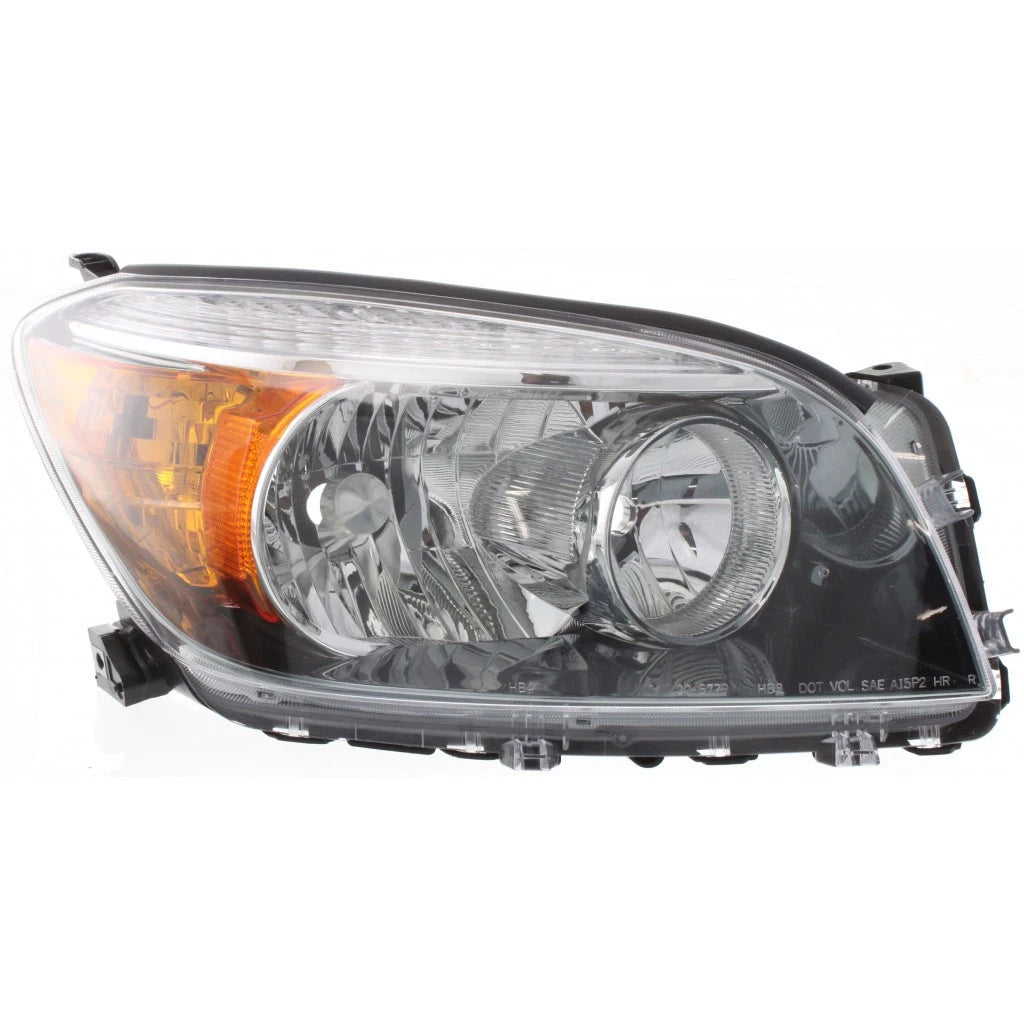 Headlight Unit for Toyota RAV4 (2006–2008) Passenger Side, Black Bezel, TO2519107