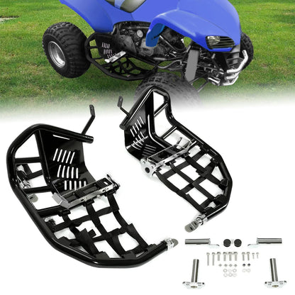 Nerf Bars for Kawasaki KFX 700 (2003–2008) - Steel Side Step Bar, Black Nets
