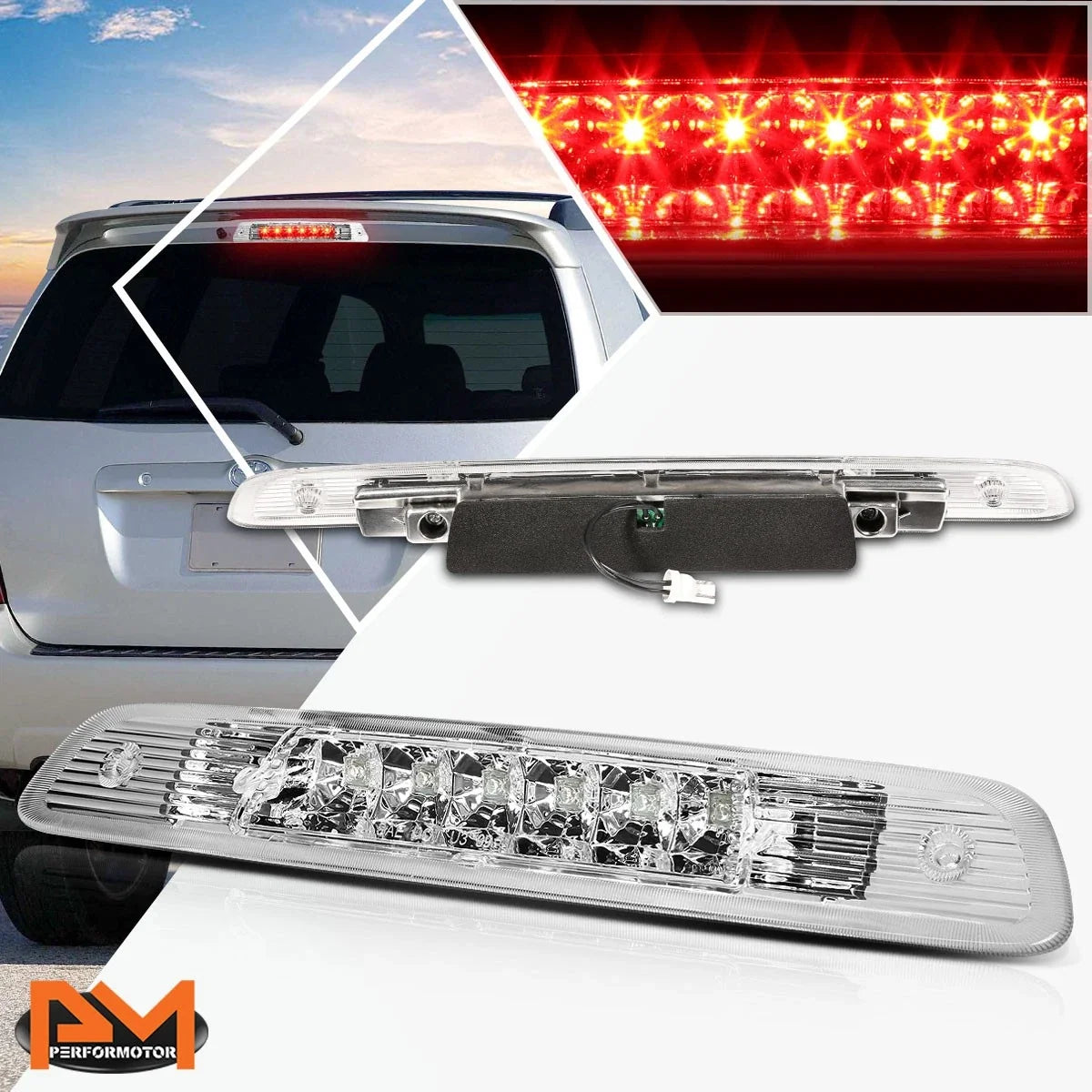 Dual Row LED Third Brake Light for Highlander (2001–2003) - Chrome
