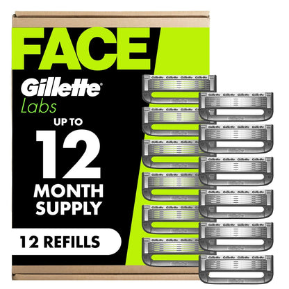 12 Count Razor Blade Refills for Gillette Labs Shaving Razor