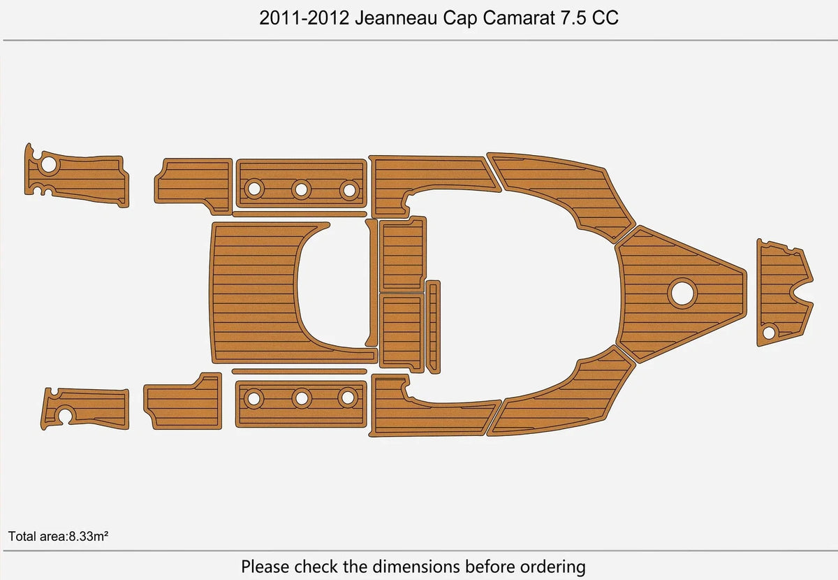 EVA Foam Teak Flooring for Jeanneau Cap Camarat 7.5 CC (2012)