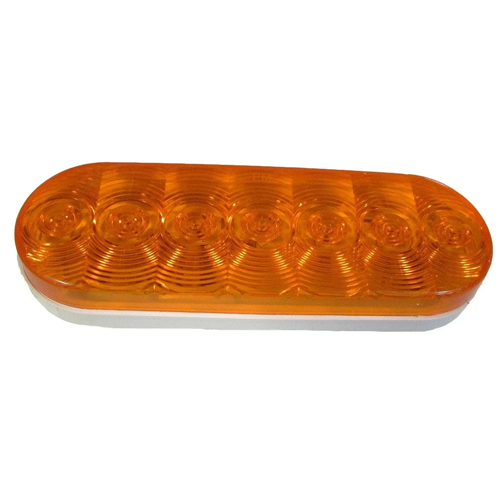 1X Orange Oval 6" LED Light for Universal (12V) - STT (Stop/Turn/Tail)