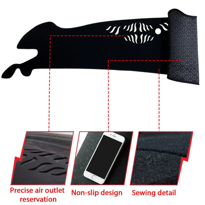 Dashboard Cover Mat Pad for Custom Fit (2010–2023) - Non-Slip Black Trim