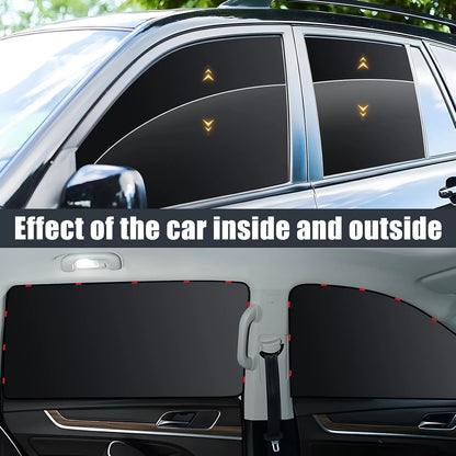 4 Pack Car Privacy Curtains for - Full Blackout Black