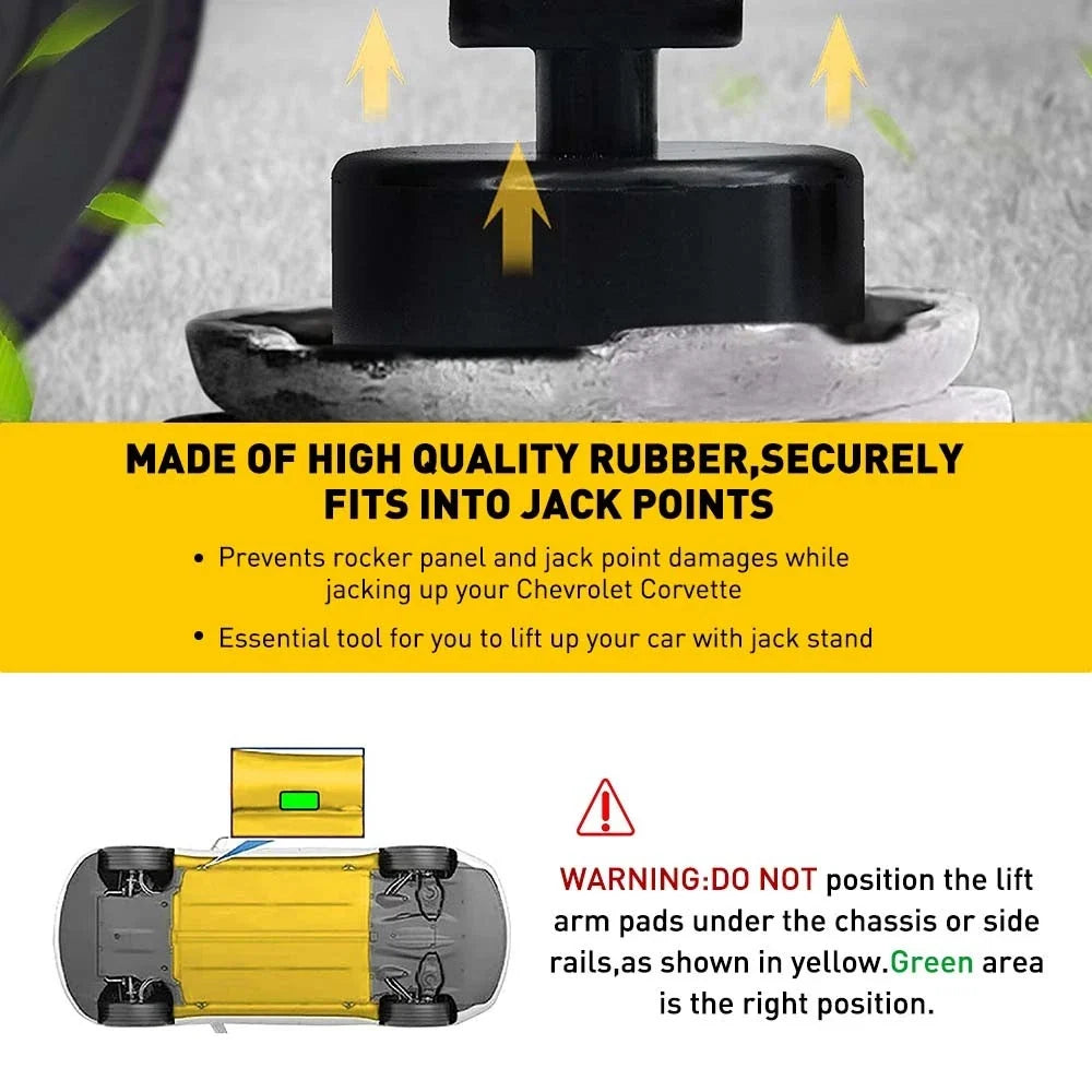 Set of 4 Rubber Jack Pucks for Chevrolet Corvette C6 (2005–2013)
