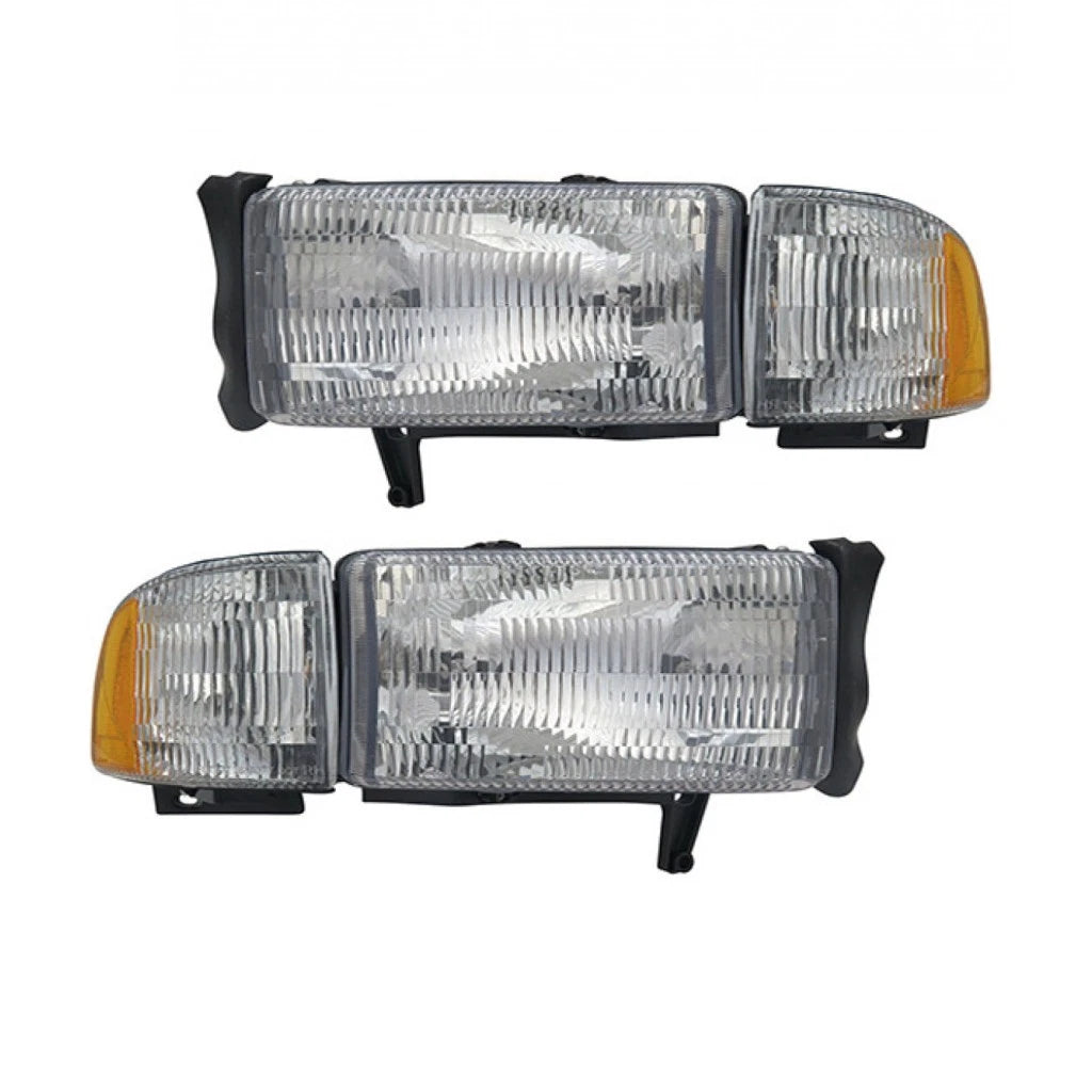 Set of 2 Headlights for Dodge Ram 1500 (1994–2002) PLX-M0-20-3017-78-9-CL360A1, CH2502101, CH2503101