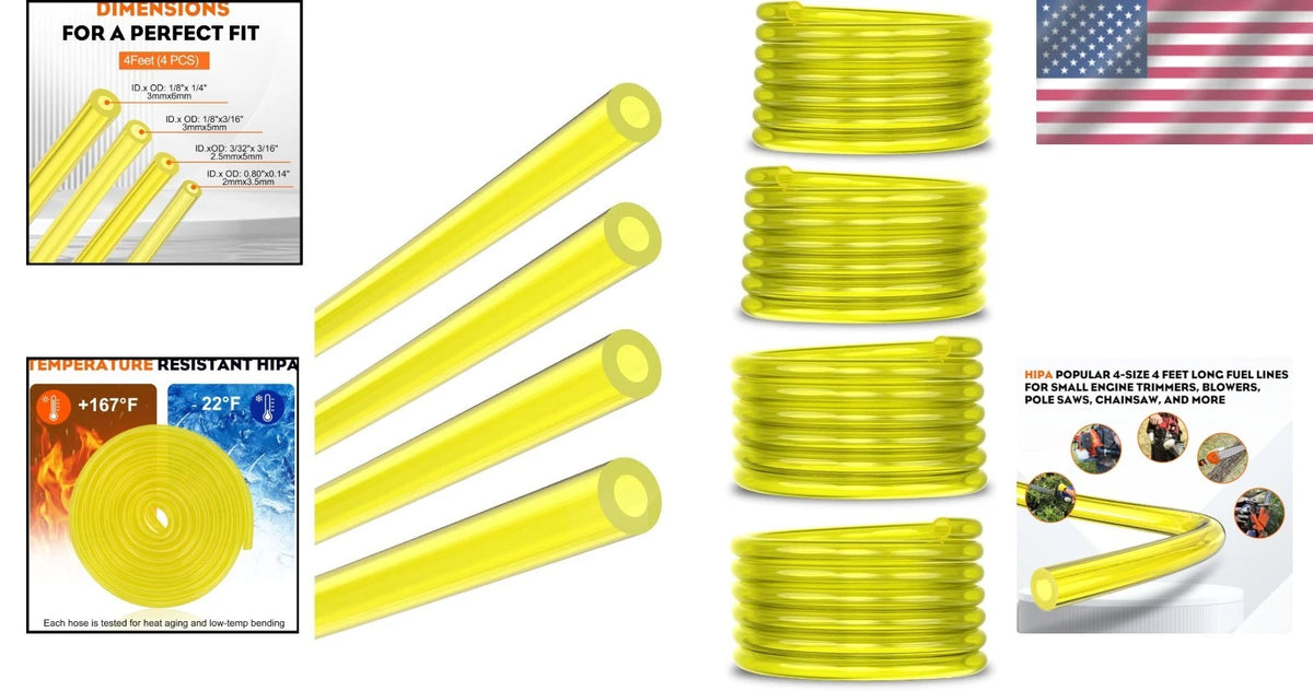 Fuel Hose Tubing for Small Engine Maintenance (4 Sizes)