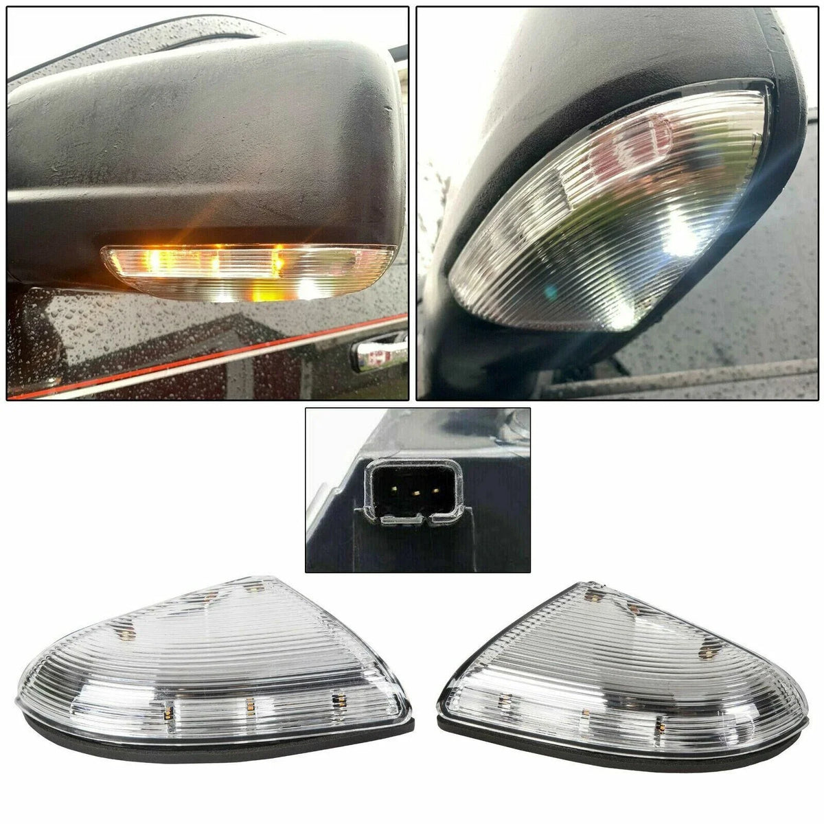 2Pcs LED Mirror Turn Signal Lights Puddle Lamps for Dodge Ram 1500 2500 (2009–2014)