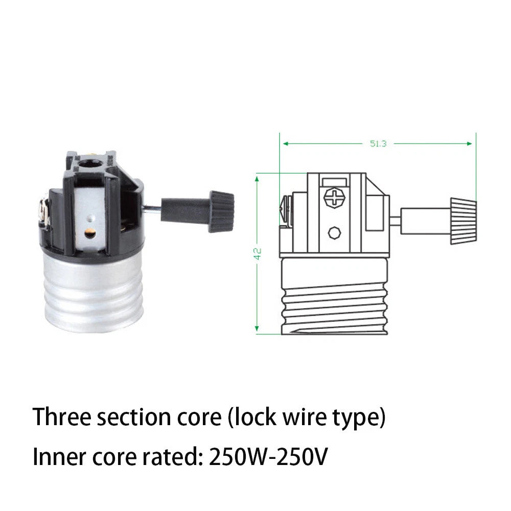 8 Pack 3 Way Socket Replacement for Medium Base Lamps (Interior Only)