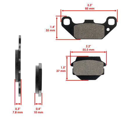 Front Rear Brake Pads for Suzuki LT250R Quadracer 250 (1987–1992) HU3888MP141LR