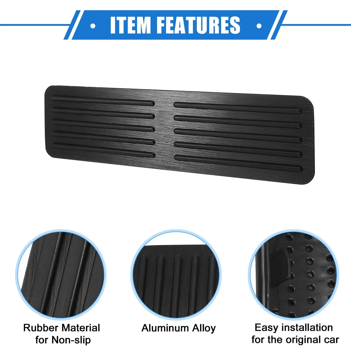 3 Pcs Gas Accelerator Brake Foot Rest Pedal for Ford Explorer (2020–2023) Black