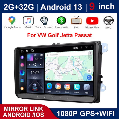 9" Wireless Android Auto CarPlay Stereo for VW Golf Jetta Passat