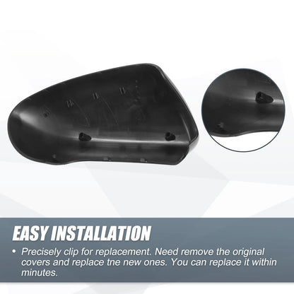 Pair Rearview Mirror Cover Cap Matte Black for Nissan Qashqai J10 (2007–2014)