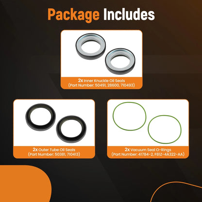 Complete Knuckle Seal Kit for Ford Super Duty F250-F550 (1998–2004)