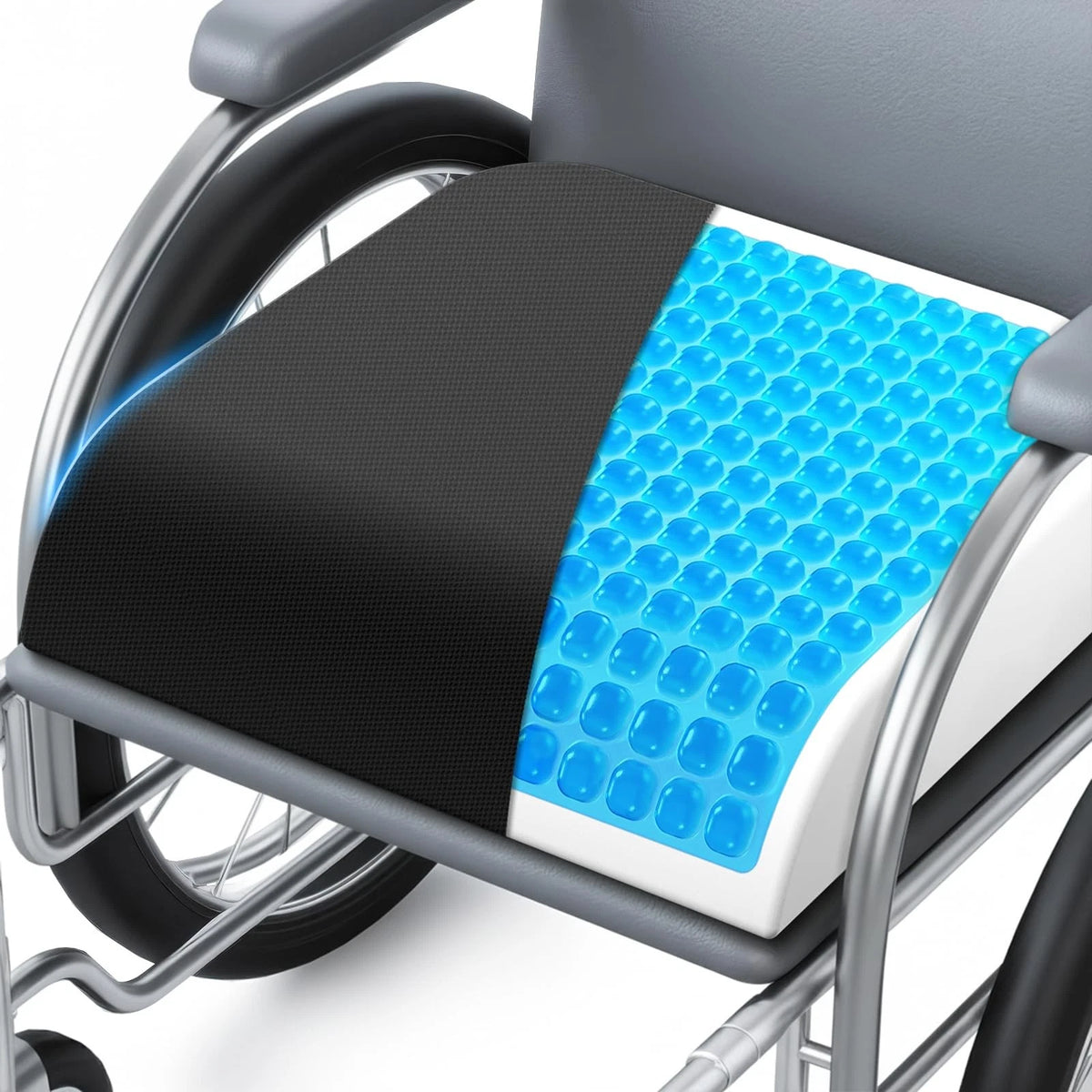 Cooling Gel Memory Foam Wheelchair Seat Cushion for Pressure Relief