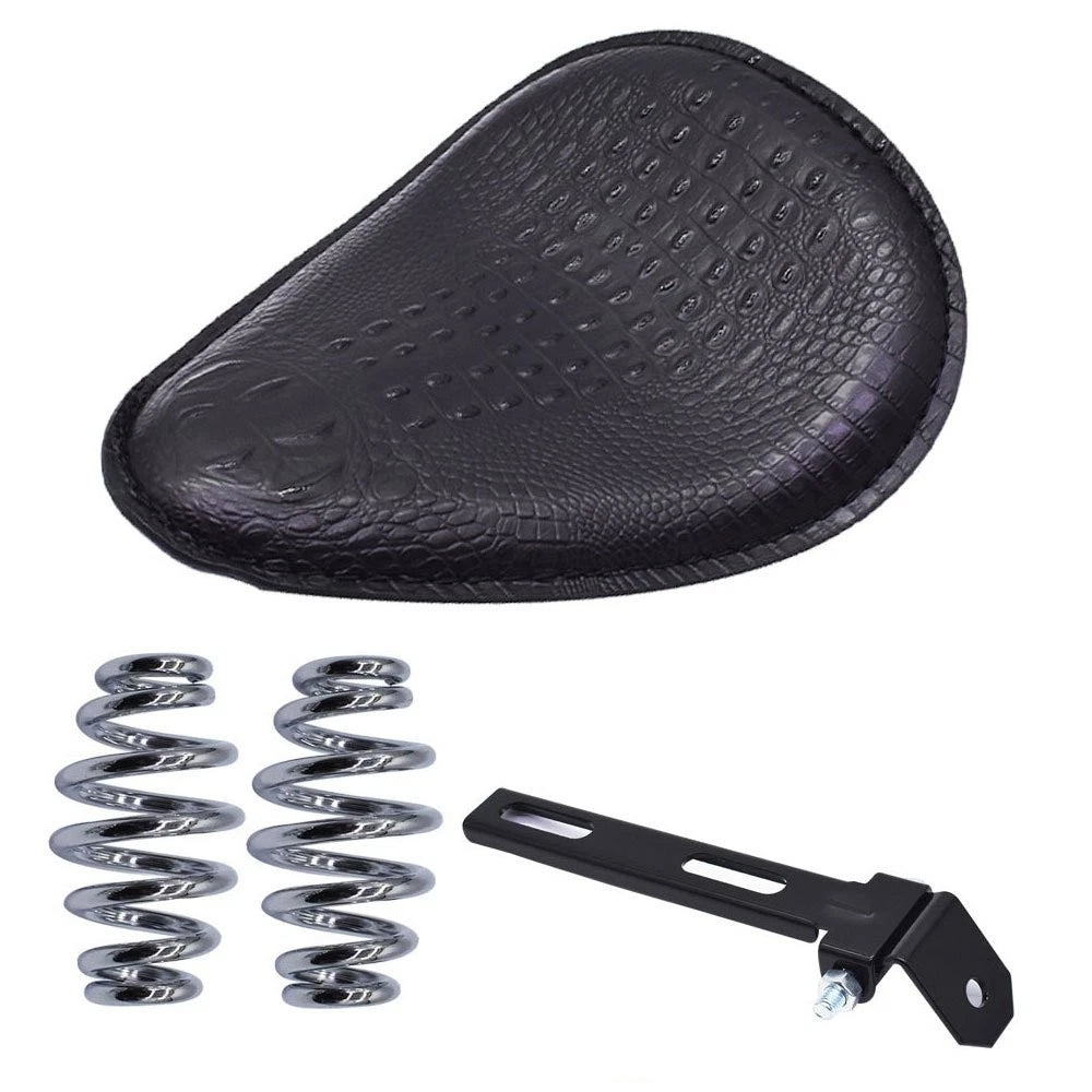 Black Soft Leather Solo Seat Bracket for Honda Bobber Chopper