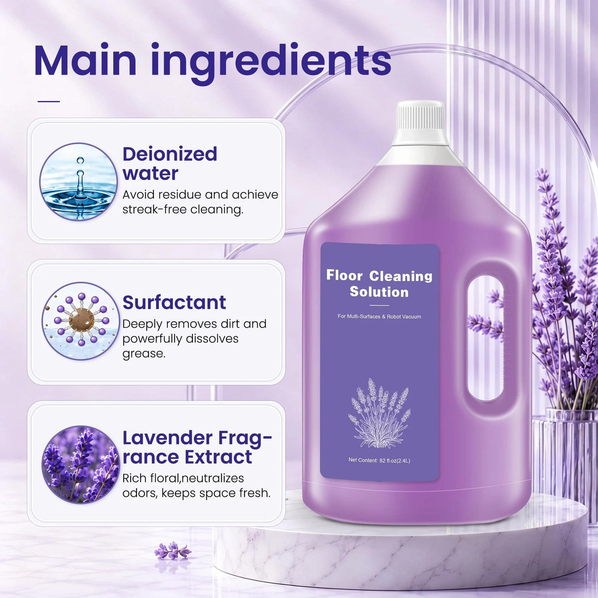 Lavender Scented Floor Cleaning Solution 82 FL OZ for Home Use (Pack of 1)