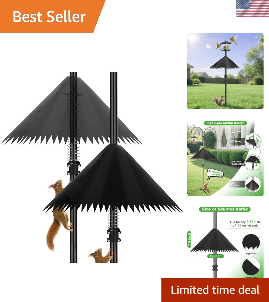 2 Pack Squirrel Baffle for Bird Feeder Pole (19 Inch)