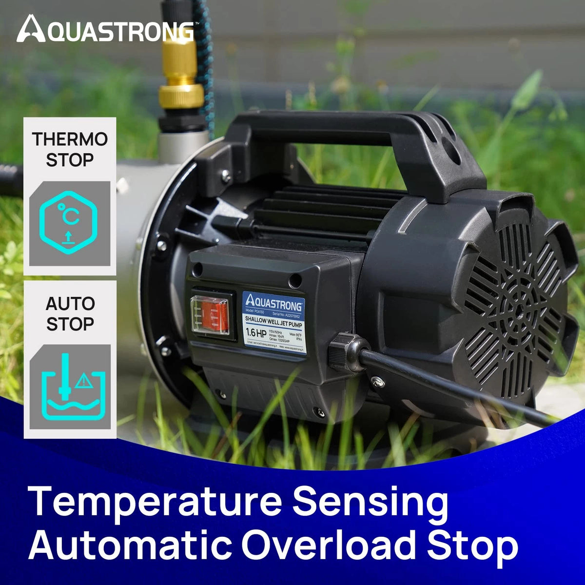 1.6HP Stainless Shallow Well Garden Pump for Aquastrong (115V)