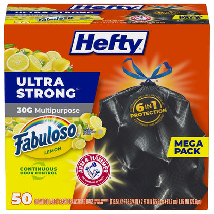 30 Gallon Trash Bags (Pack of 50) - Ultra Strong, White