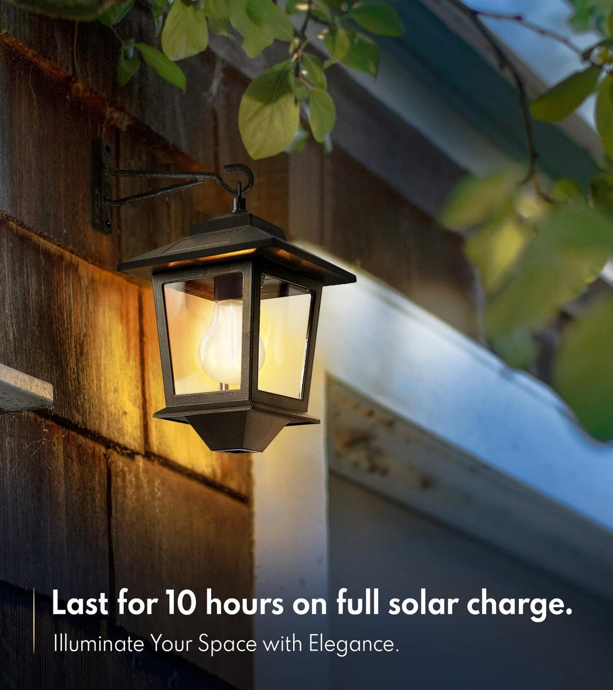 2X Solar Wall Lanterns for Outdoor Use (Black)