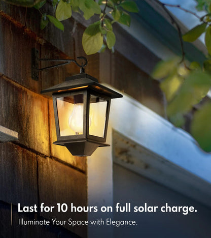 2X Solar Wall Lanterns for Outdoor Use (Black)