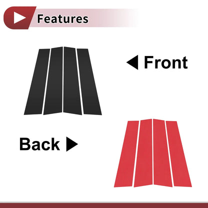 Set of 4 Car Door Pillar Window Trim for Toyota Yaris Cross (2020–2025) Black