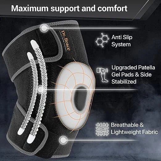 Knee Brace with Side Stabilizers & Patella Gel for Mercury (Large)