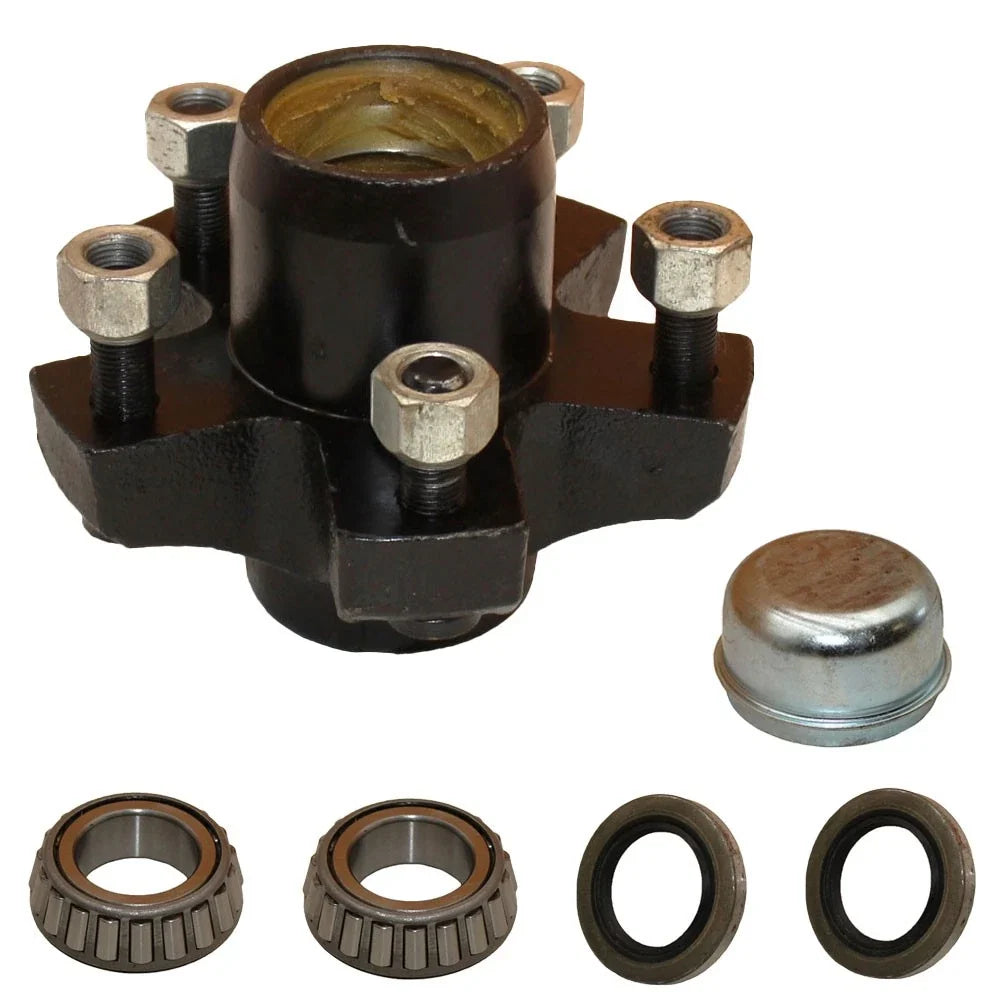 Trailer Idler Hub Kit 5 on 4.5" for 2000 lbs Axle (1" Bearings)