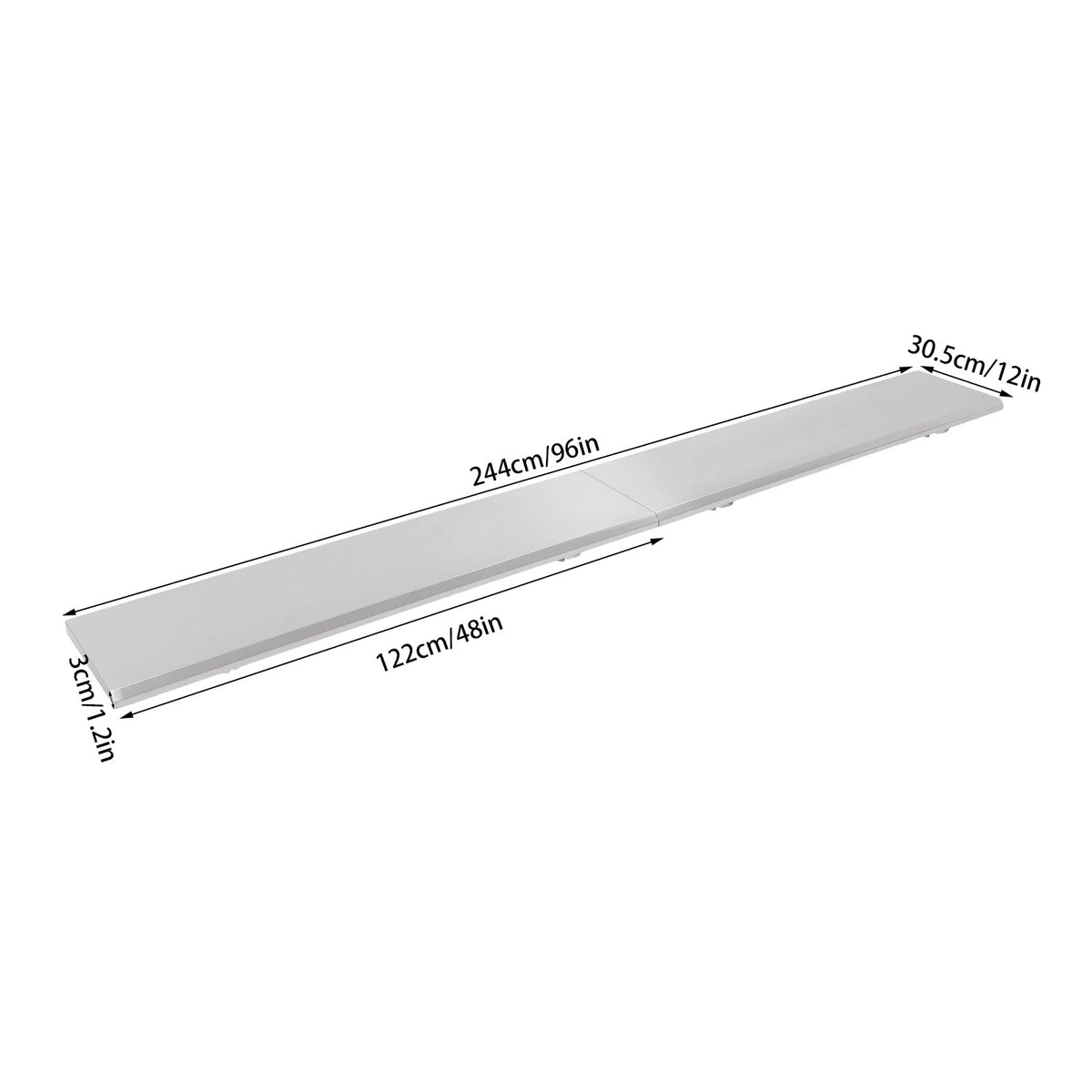 Folding Shelf for Food Truck Trailer (1996–2012) 12" Stainless Steel