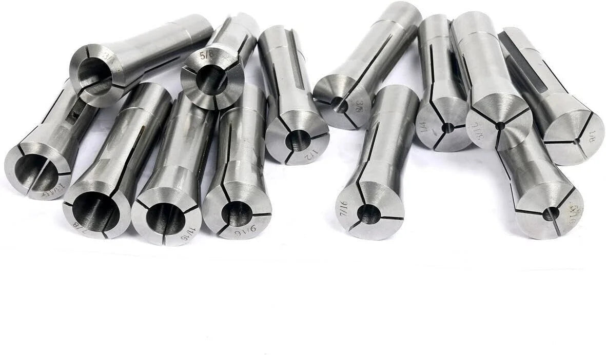 13pcs R8 Round Collet Drawbar Thread 7/16"-20" for CNC Machines