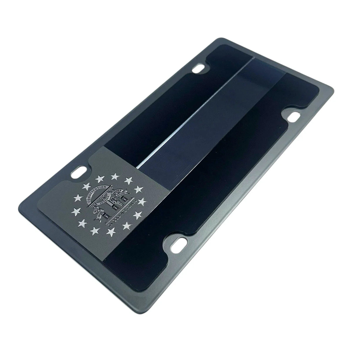Steel License Plate Blackout Georgia State Flag for All Vehicles (Universal)