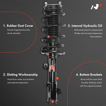 Set of 2 Front Struts w/ Coil Springs for Ford EcoSport (2018–2021) 920969, 920970, 1334162L, 1334162R