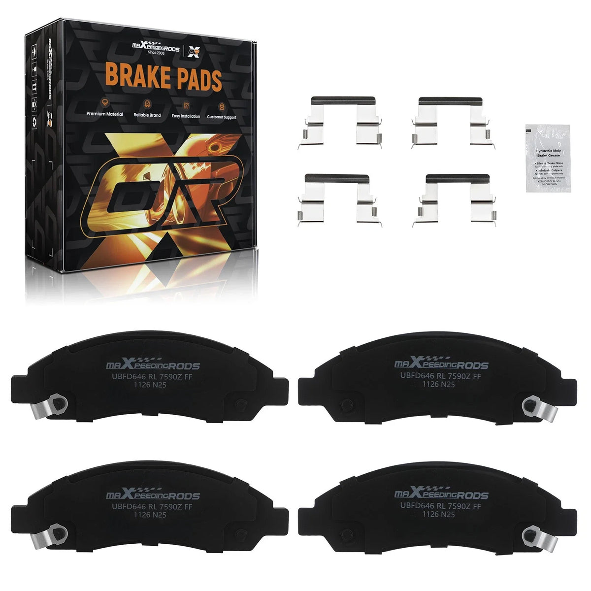 Front Ceramic Brake Pads Kit for Isuzu i-280 i-290 i-350 i-370 GMC Canyon (2006–2012)